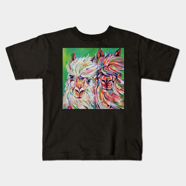 "Hello" - Alpaca/Llama painting Kids T-Shirt by EveiArt